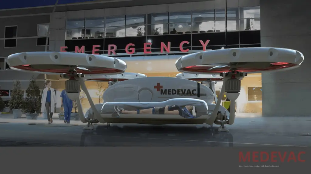 NASA urban air mobility medivac concept rendering