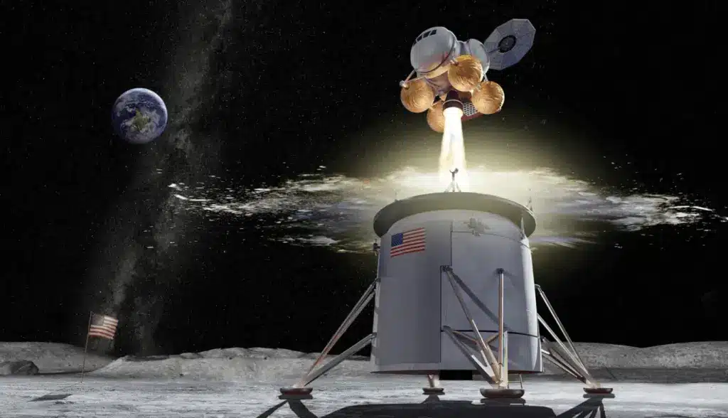 Artemis mission liftoff from the moon